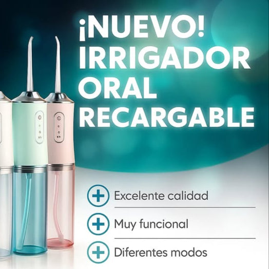 IRRIGADOR ORAL RECARGABLE + KIT DE BOQUILLAS 4